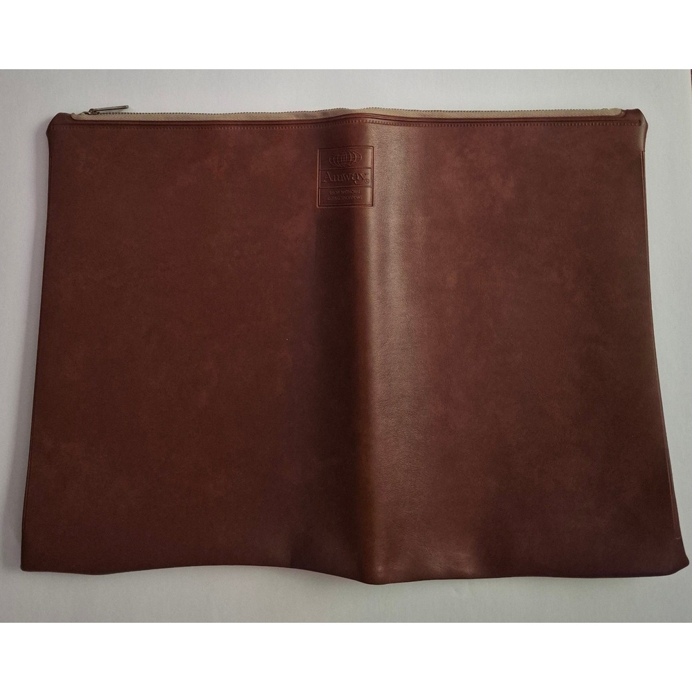 Amway Portfolio Document Holder Bag Brown Faux Leather Zippered Pro Pouch